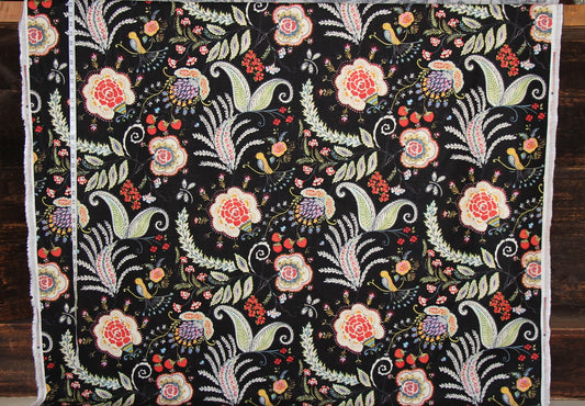whimsical bird garden fabric