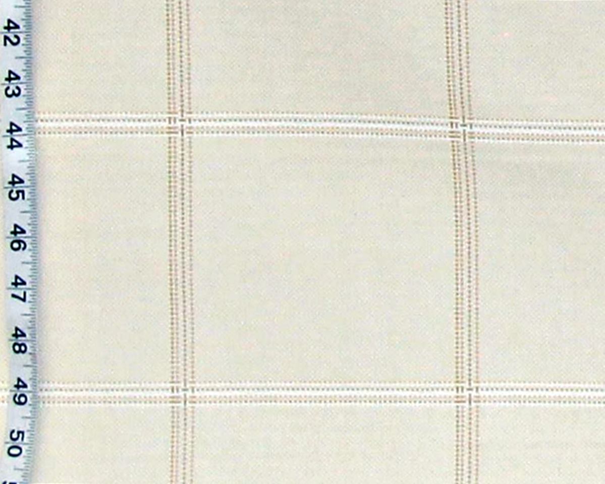 Taupe grey tan windowpane plaid upholstery fabric Remnant- 36"
