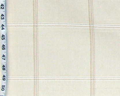 Taupe grey tan windowpane plaid upholstery fabric Remnant- 36"
