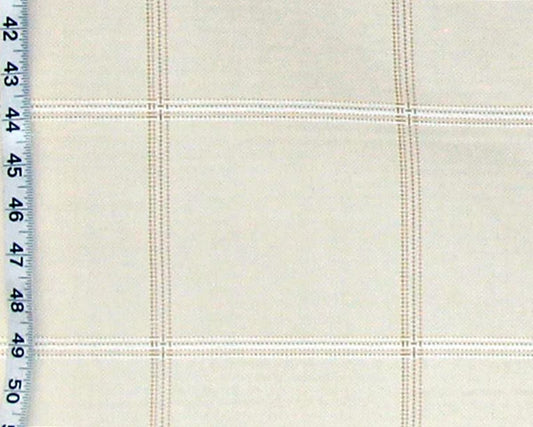 Taupe grey tan windowpane plaid upholstery fabric Remnant- 36"
