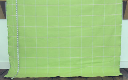 Green  windowpane plaid upholstery fabric Remnant- 36"