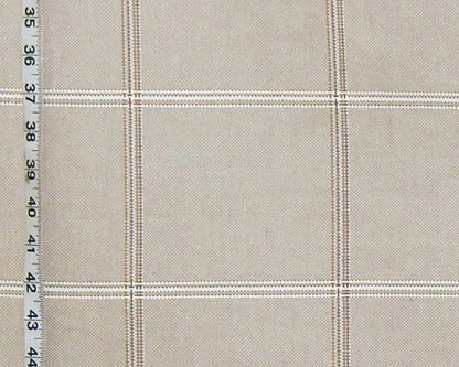 Brown windowpane plaid upholstery fabric Remnant- 36"