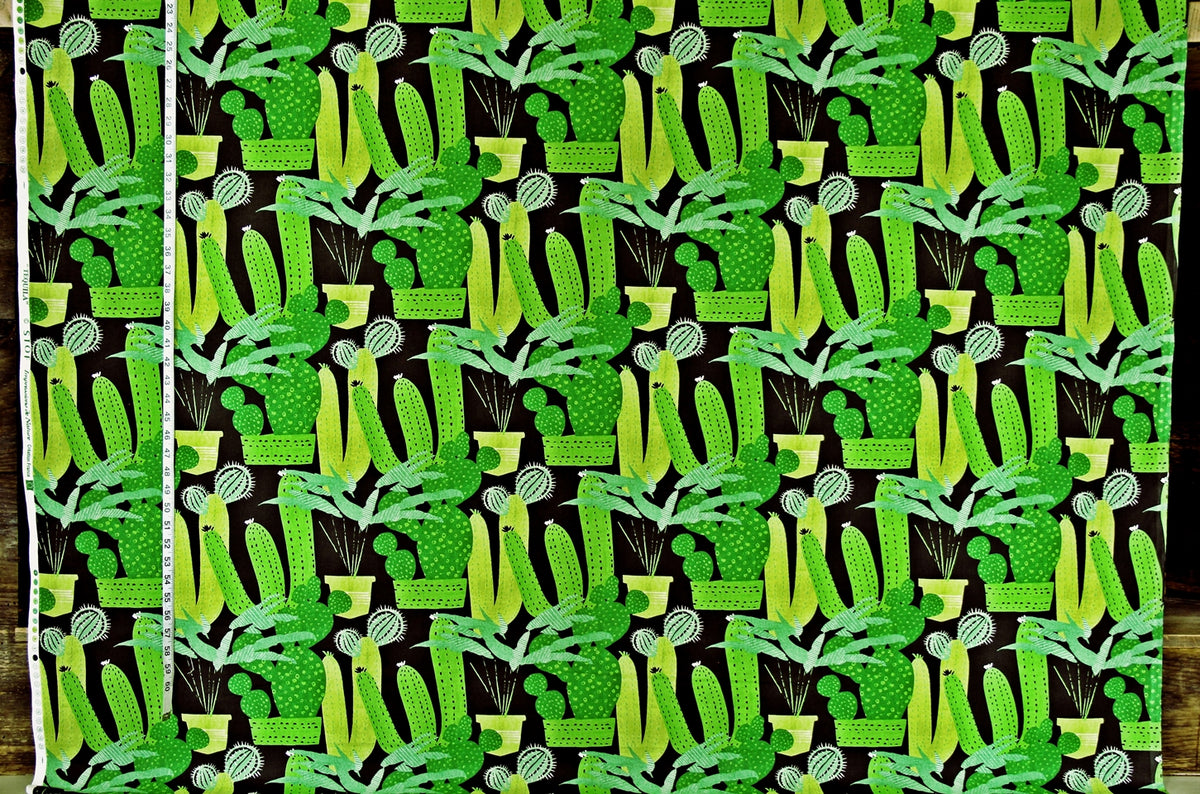 Green cactus fabric tequila retro