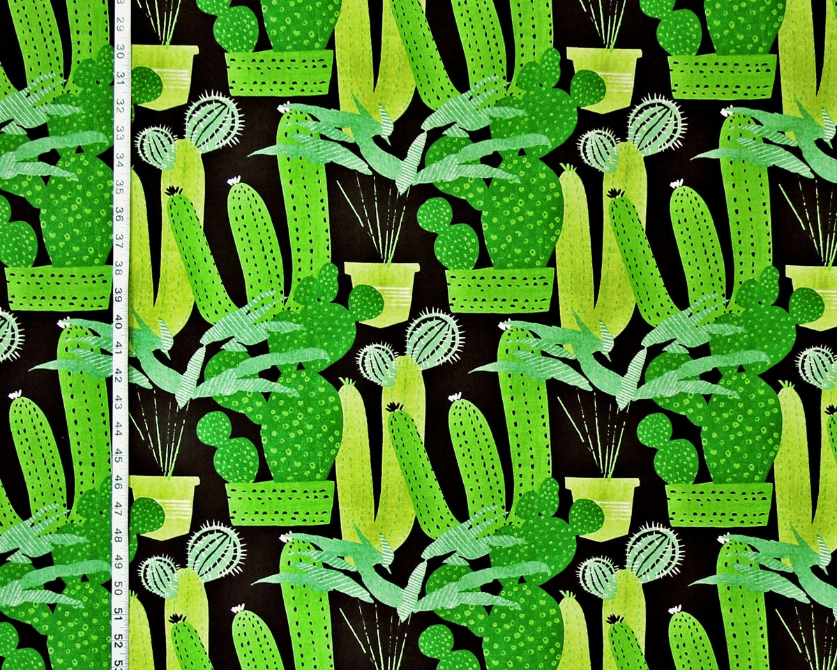 Green cactus fabric tequila retro