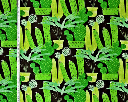 Green cactus fabric tequila retro