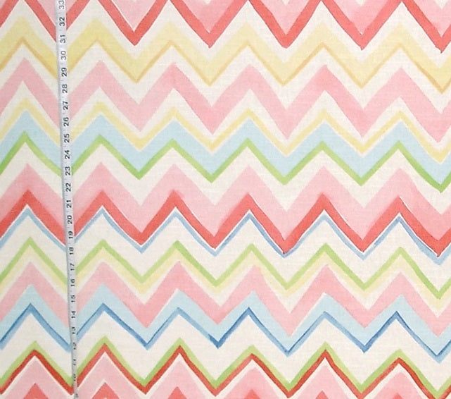 Chevron Fabric Zig-zag Watercolor Stripe Pink Blue Green
