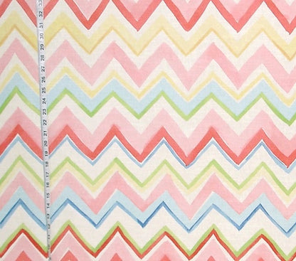 Chevron Fabric Zig-zag Watercolor Stripe Pink Blue Green