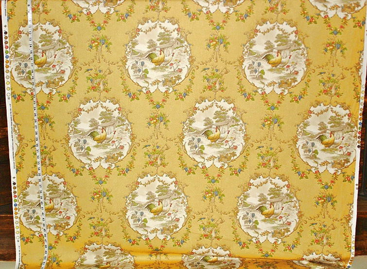 Yellow Chicken Toile Fabric, P/Kaufmann County Fair