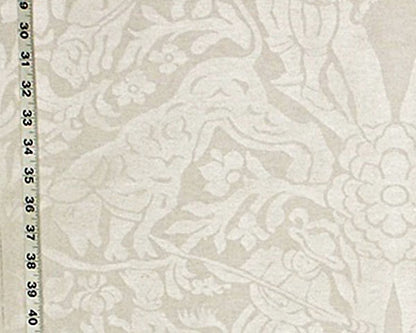 Spanish bull hunt fabric matador beige damask upholstery silver 8 2/3 yd piece