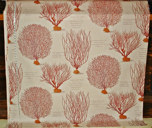 Red Coral Fabric Sea Fan Ocean Botanical