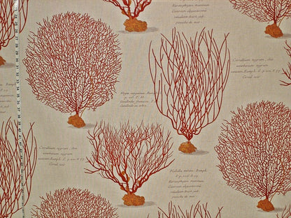 Red Coral Fabric Sea Fan Ocean Botanical