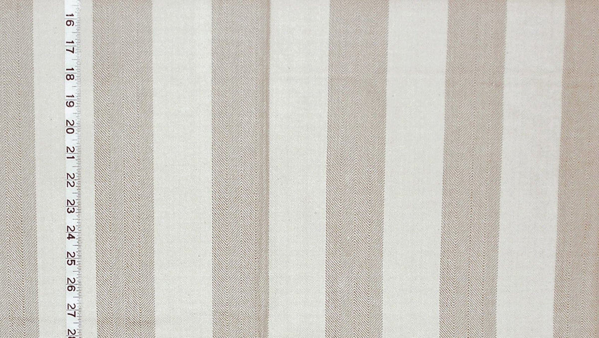 Striped fabric with a measuring tape on a white background