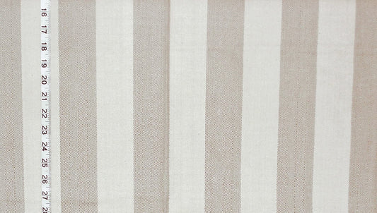 Striped fabric with a measuring tape on a white background