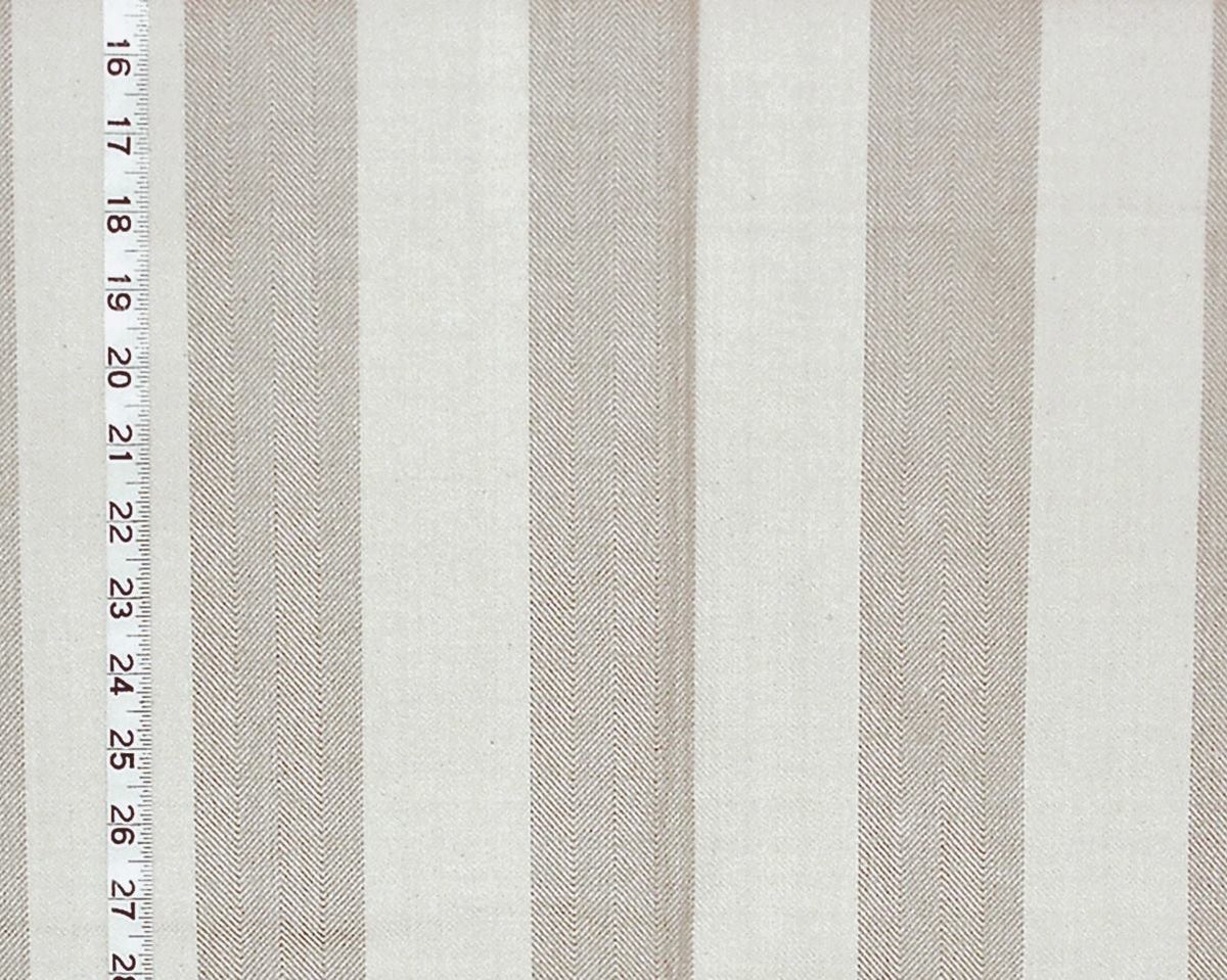 Striped fabric with a ruler on the left side showing measurements.