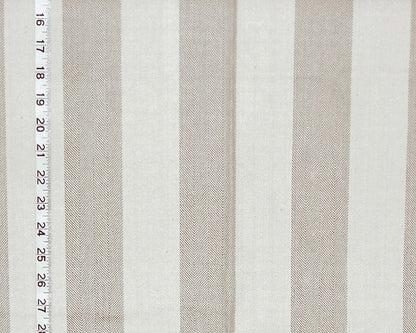 Striped fabric with a ruler on the left side showing measurements.