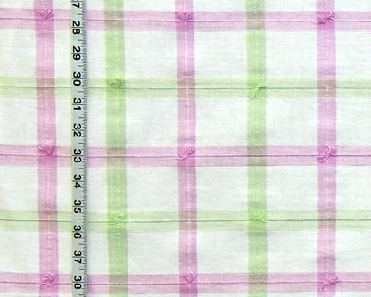 Pastel purple green windowpane plaid fabric Pale Lilac