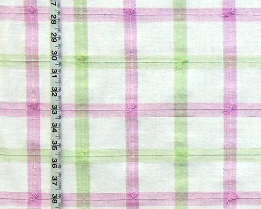 Pastel purple green windowpane plaid fabric Pale Lilac