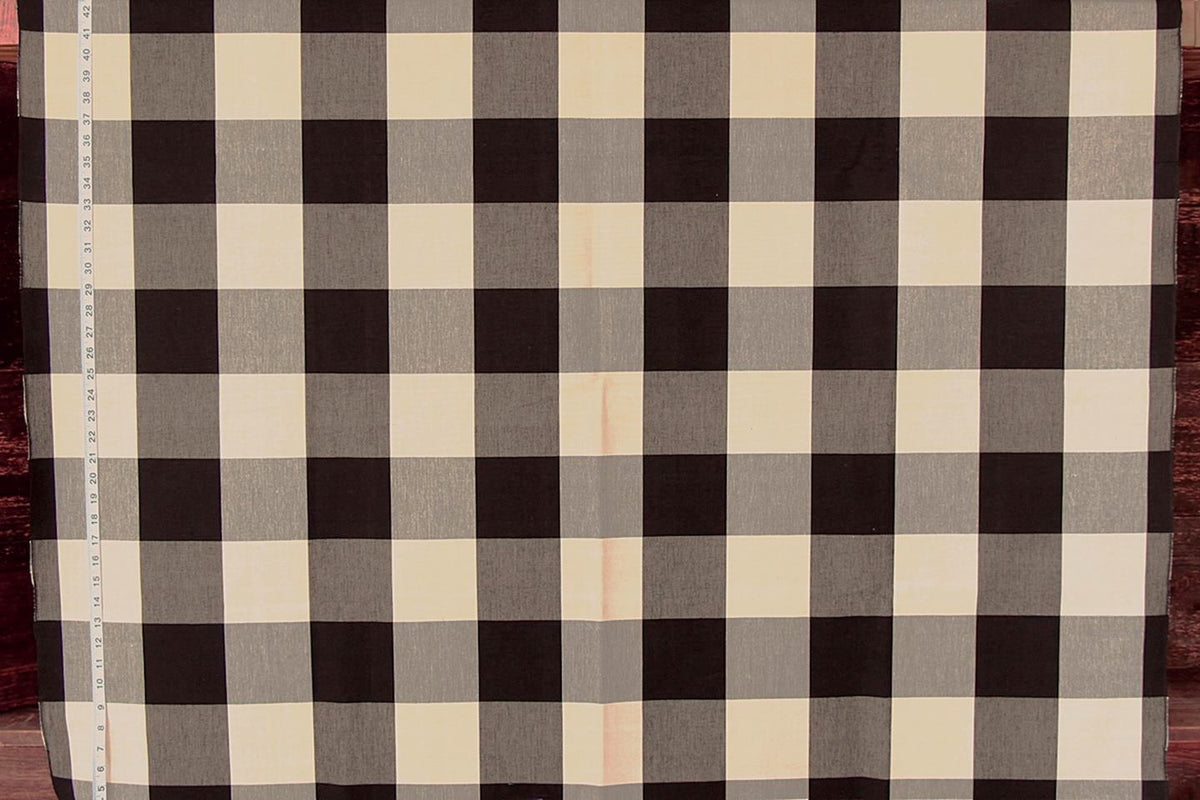 4" Large Black Buffalo Check Fabric