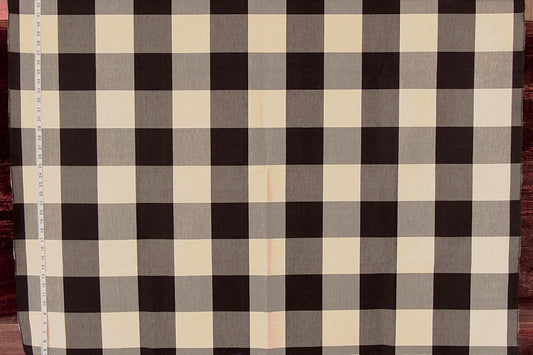 4" Large Black Buffalo Check Fabric