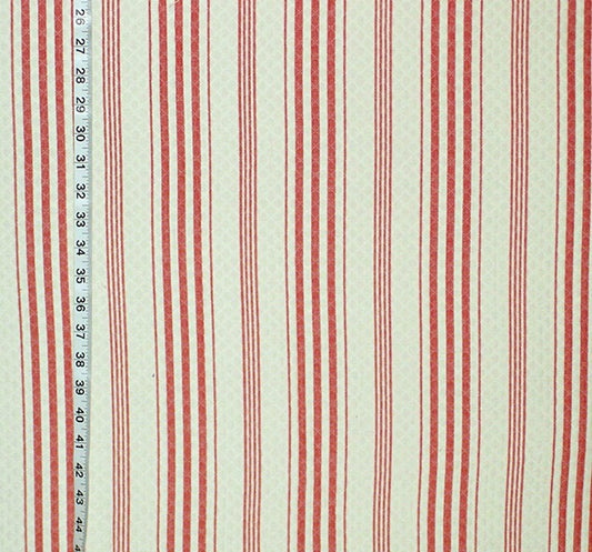 Orange Red Ticking Stripe Fabric Matelasse Upholstery