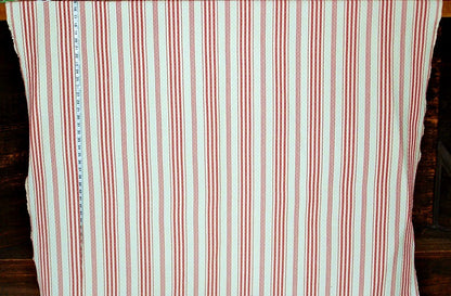 Orange Red Ticking Stripe Fabric Matelasse Upholstery