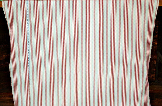 Orange Red Ticking Stripe Fabric Matelasse Upholstery