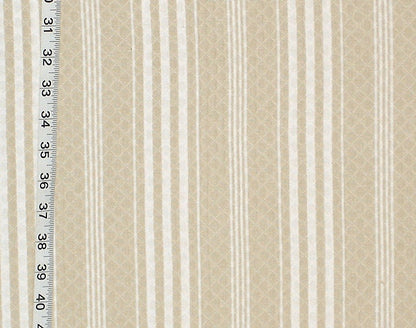 Tan Ticking Stripe Fabric Matelasse Upholstery