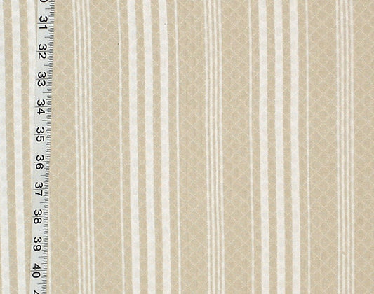 Tan Ticking Stripe Fabric Matelasse Upholstery
