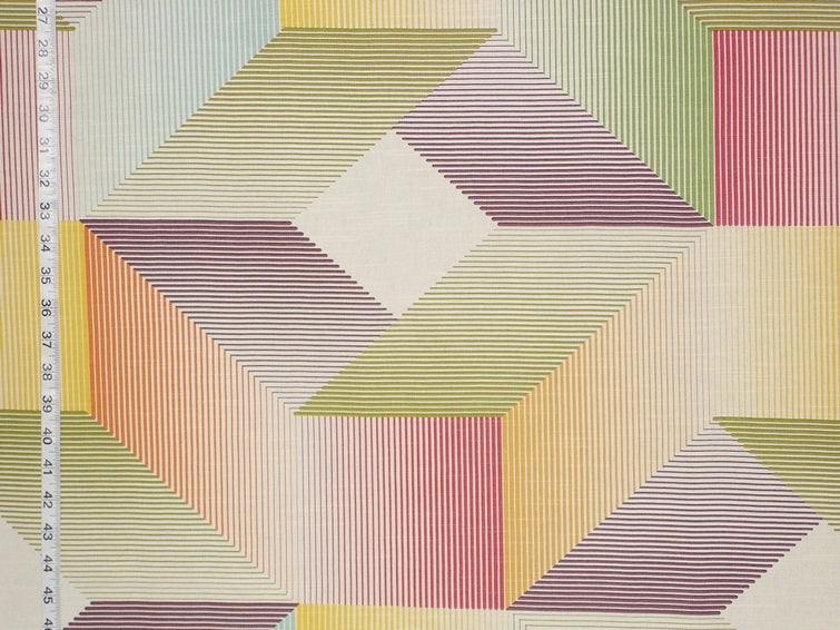 Opt Art Fabric Mid Century Geometric Optical Illusion