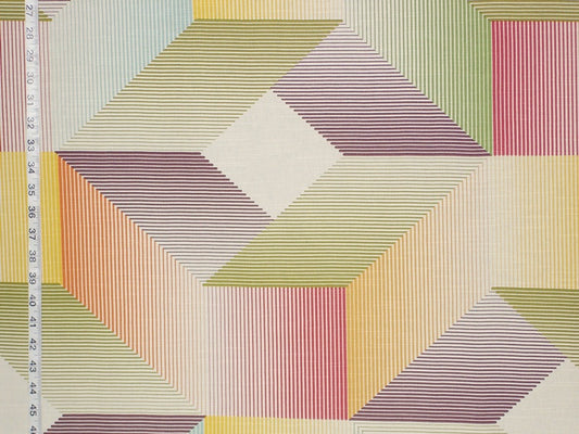 Opt Art Fabric Mid Century Geometric Optical Illusion