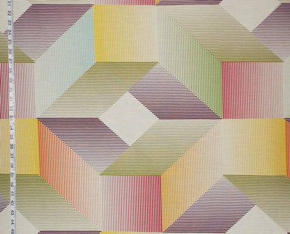 Opt Art Fabric Mid Century Geometric Optical Illusion