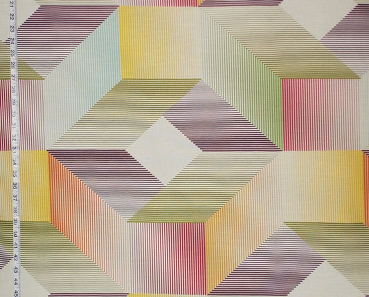 Opt Art Fabric Mid Century Geometric Optical Illusion