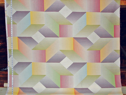 Opt Art Fabric Mid Century Geometric Optical Illusion