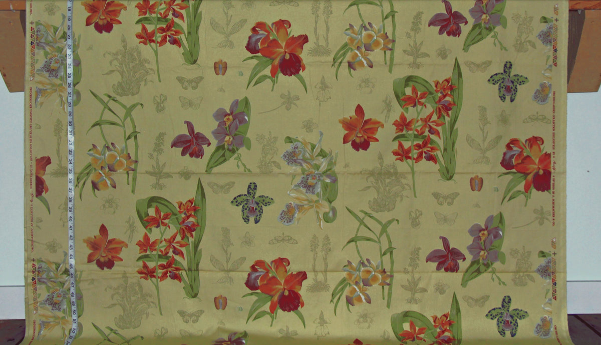 Orchid Garden Fabric Schumacher Greeff tropical floral 2 yds