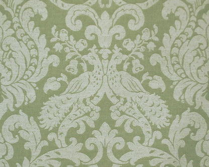 Peacock Fabric Green Damask Upholstery