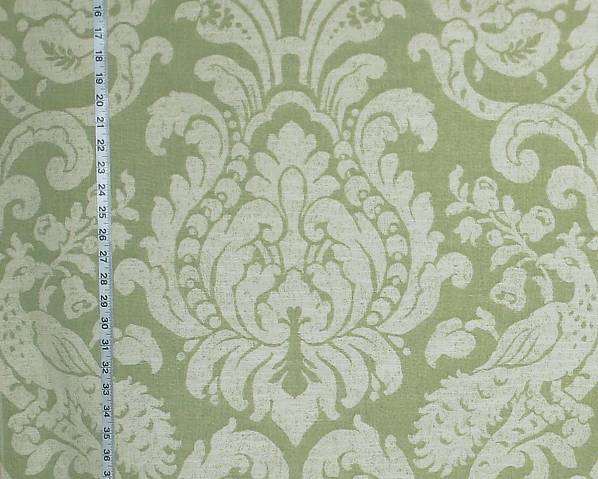 Peacock Fabric Green Damask Upholstery