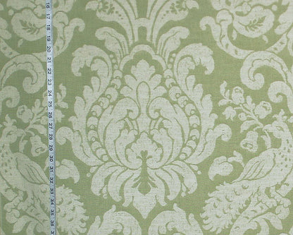 Peacock Fabric Green Damask Upholstery