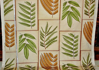 Schumacher fabric tropical leaves botanical Montserrat Leaf 2 2/3  yd