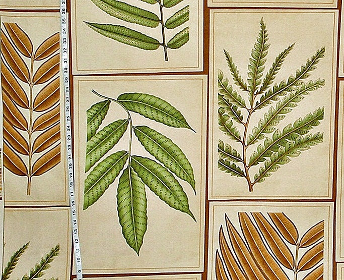 Schumacher fabric tropical leaves botanical Montserrat Leaf 2 2/3  yd