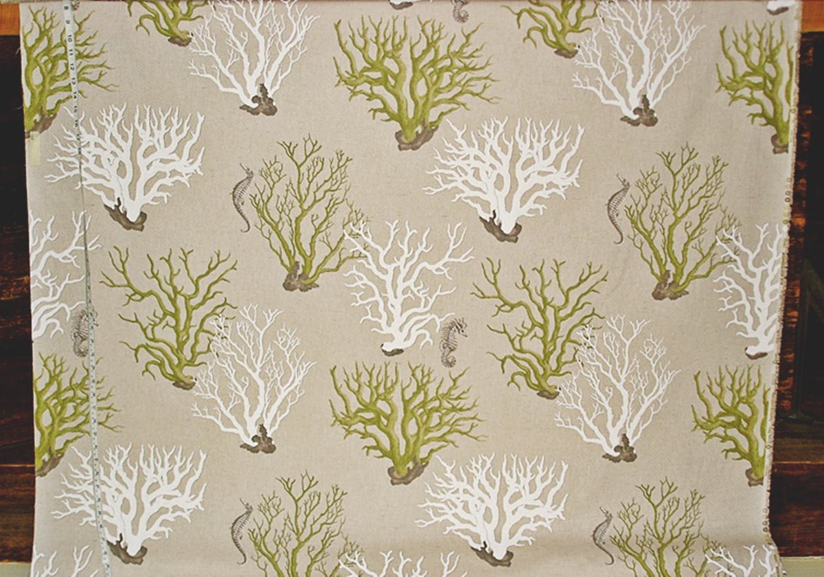 Green Coral Seahorse Fabric