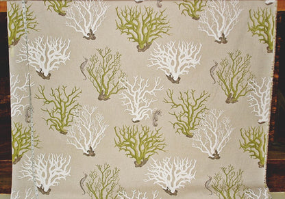 Green Coral Seahorse Fabric