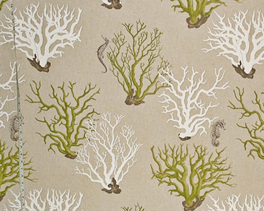 Green Coral Seahorse Fabric