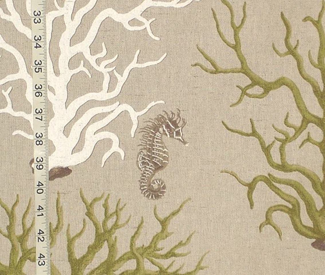 Green Coral Seahorse Fabric