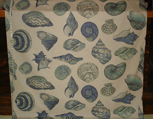 Aqua Blue Seashell Fabric