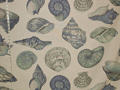 Aqua Blue Seashell Fabric