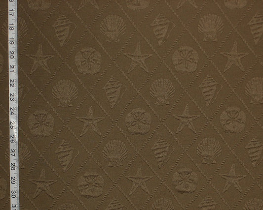 P.Kaufmann shell trellis mocha brown matelasse upholstery seashell