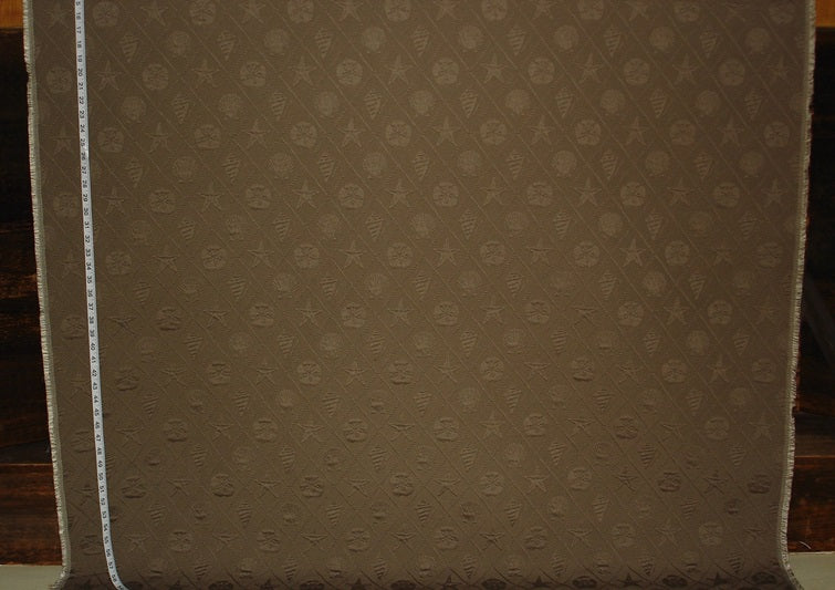 P.Kaufmann shell trellis mocha brown matelasse upholstery seashell