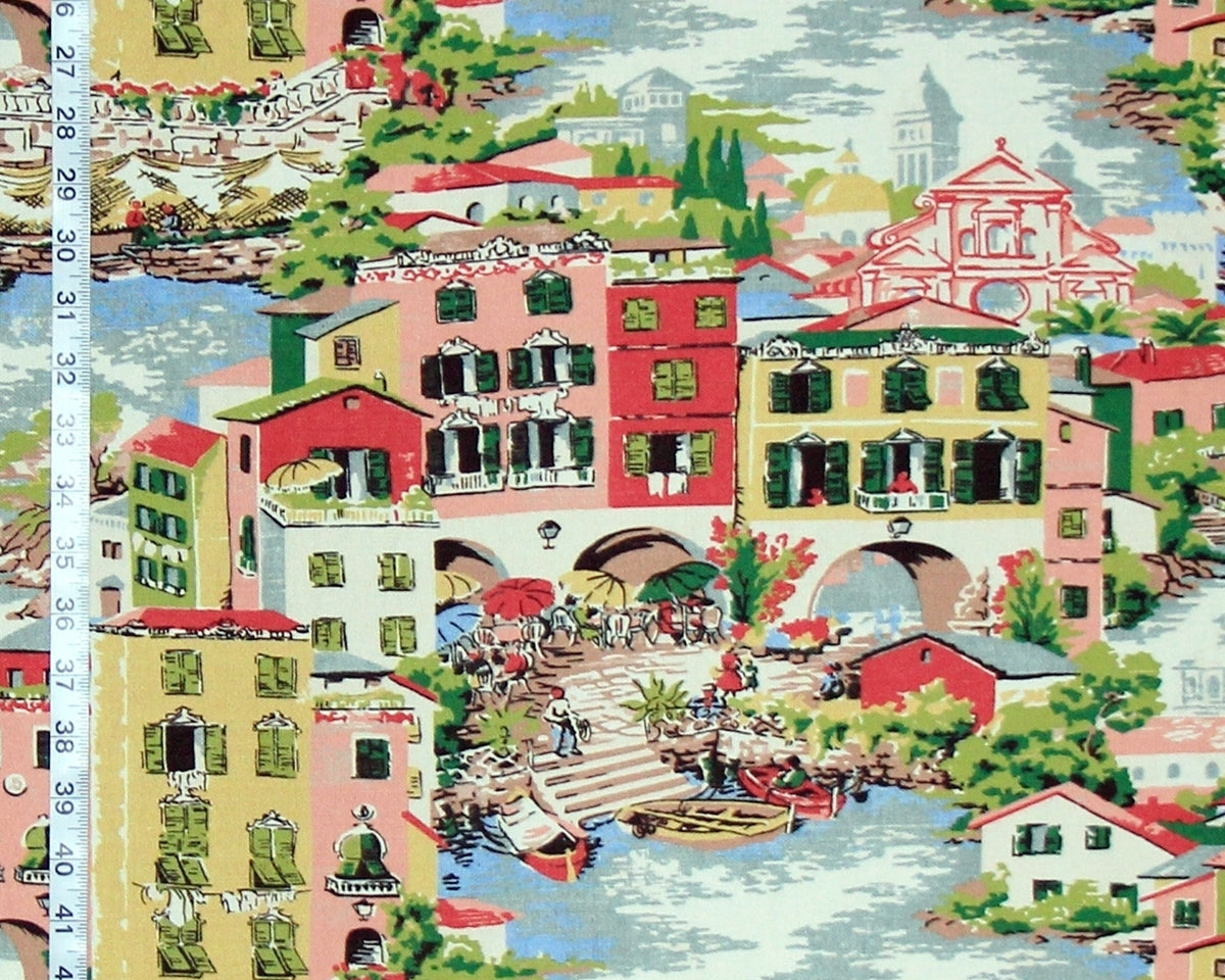 Venice Italy Fabric Pink Toile