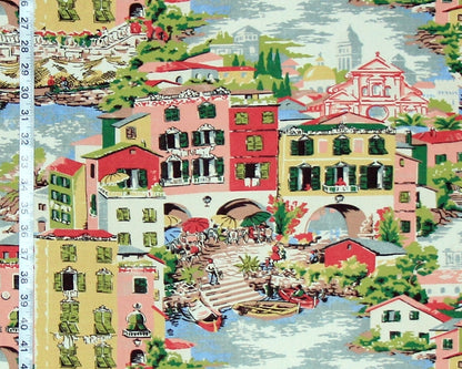 Venice Italy Fabric Pink Toile