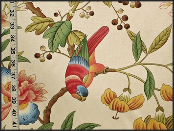 tropical parrot fabric
